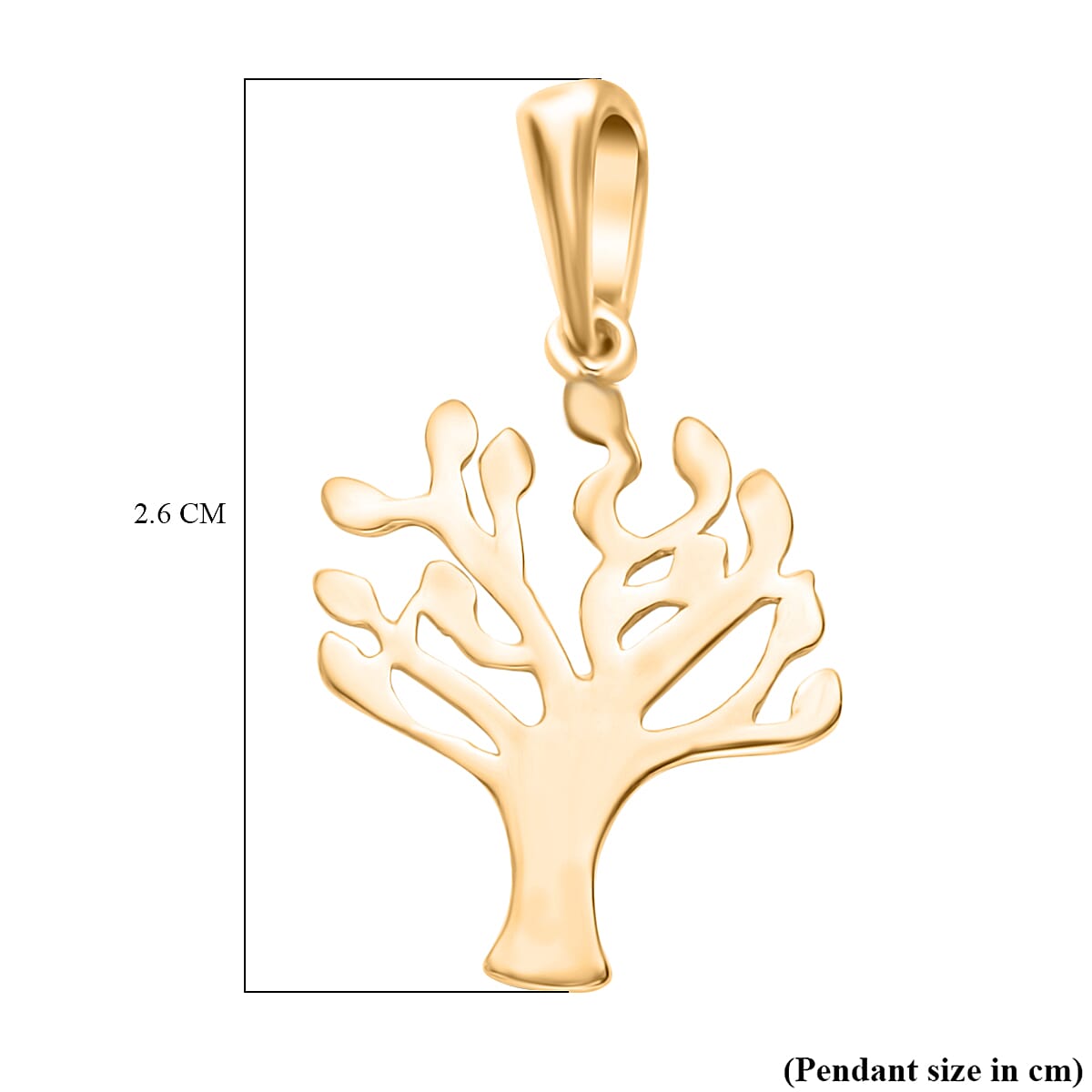 9K Yellow Gold 15.5mm X 26mm 'Tree Of Life' Pendant