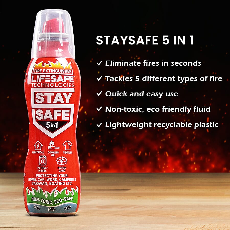 LifeSafe Technologies StaySafe All in 1 Fire Extinguisher - 200ml