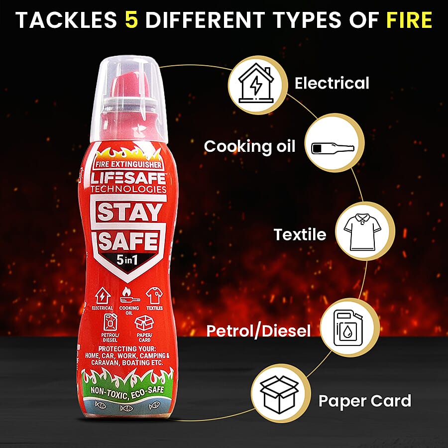 LifeSafe Technologies StaySafe All in 1 Fire Extinguisher - 200ml