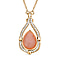 Rose Quartz and White Austrian Crystal Two Way Necklace (Size - 20 With 4 Inch Extender) in Yellow Gold Tone