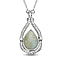 Amazonite and White Austrian Crystal Two Way Necklace (Size - 20 with 4 inch Extender) in Silver Tone
