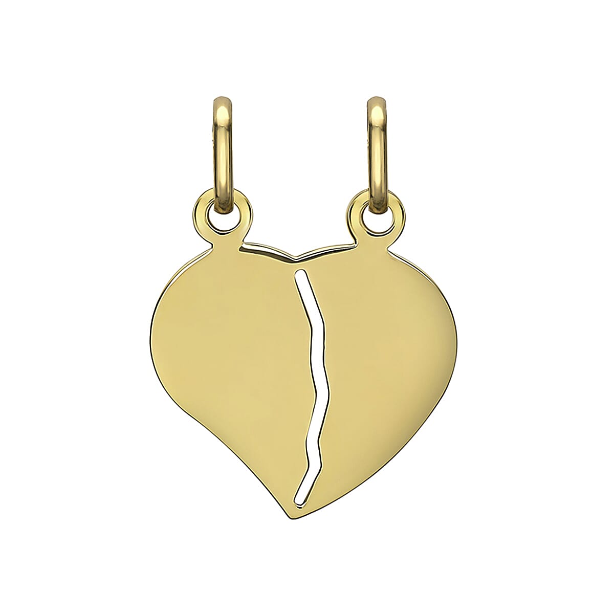 9K Yellow Gold 17.6mm X 24.7mm Separable Heart Pendants