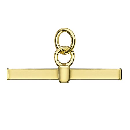9K Yellow Gold 20mm X 10mm Square T Bar Pendant