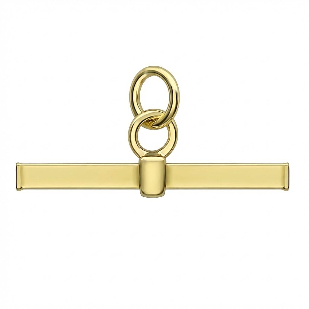 9K Yellow Gold 20mm X 10mm Square T Bar Pendant