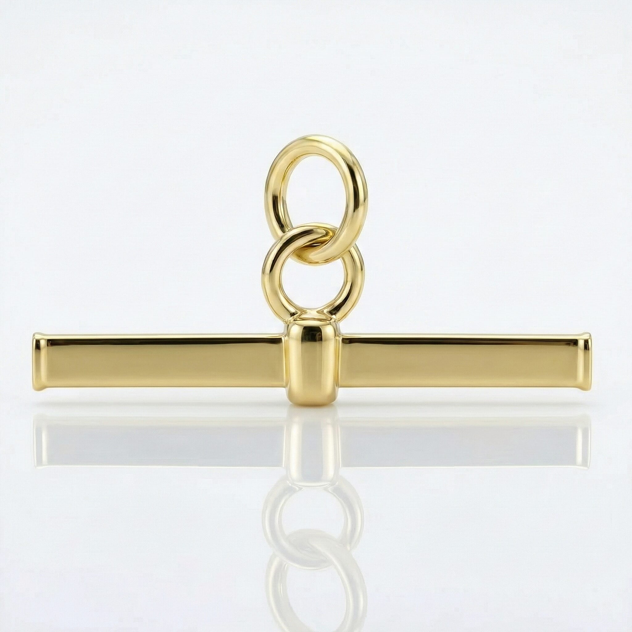 9K Yellow Gold 20mm X 10mm Square T Bar Pendant