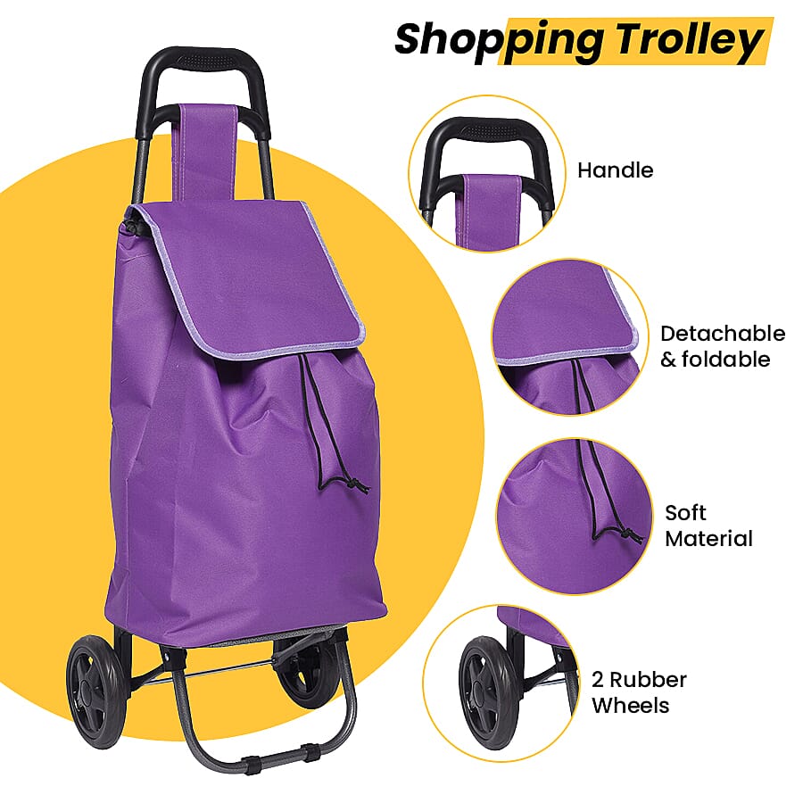 Shopping Trolley with Wheels - Purple