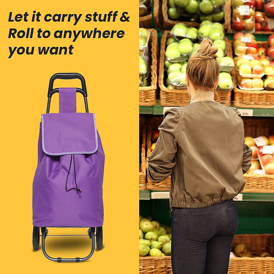 Shopping Trolley with Wheels - Purple