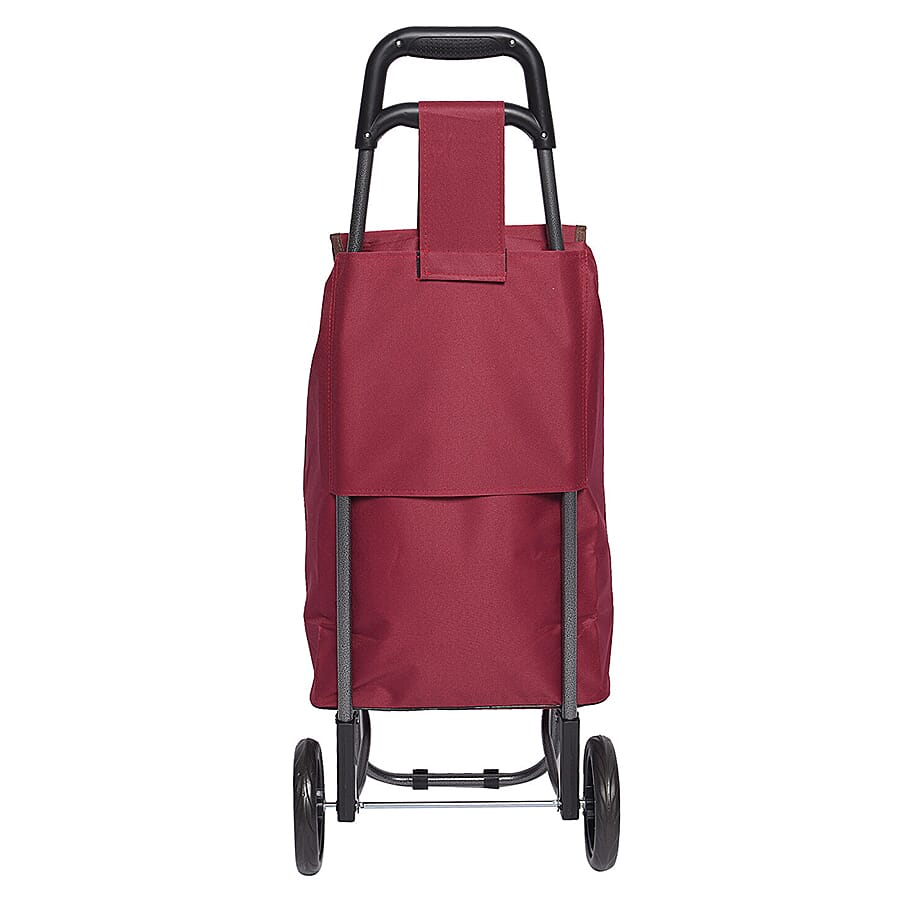 Shopping Trolley with Wheels  - Burgundy