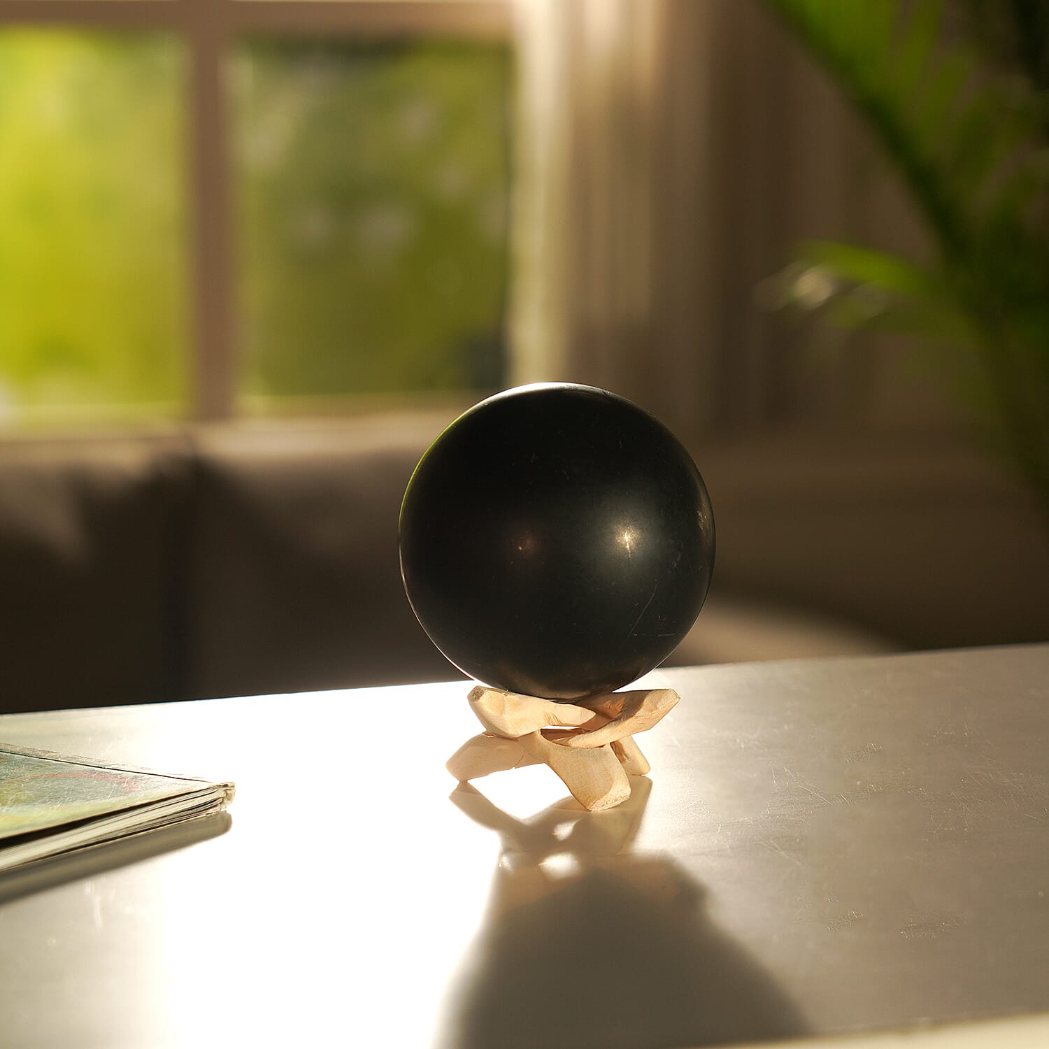 Gem Treasures - Handcrafted Wooden Tripod Stand - Natural Wood