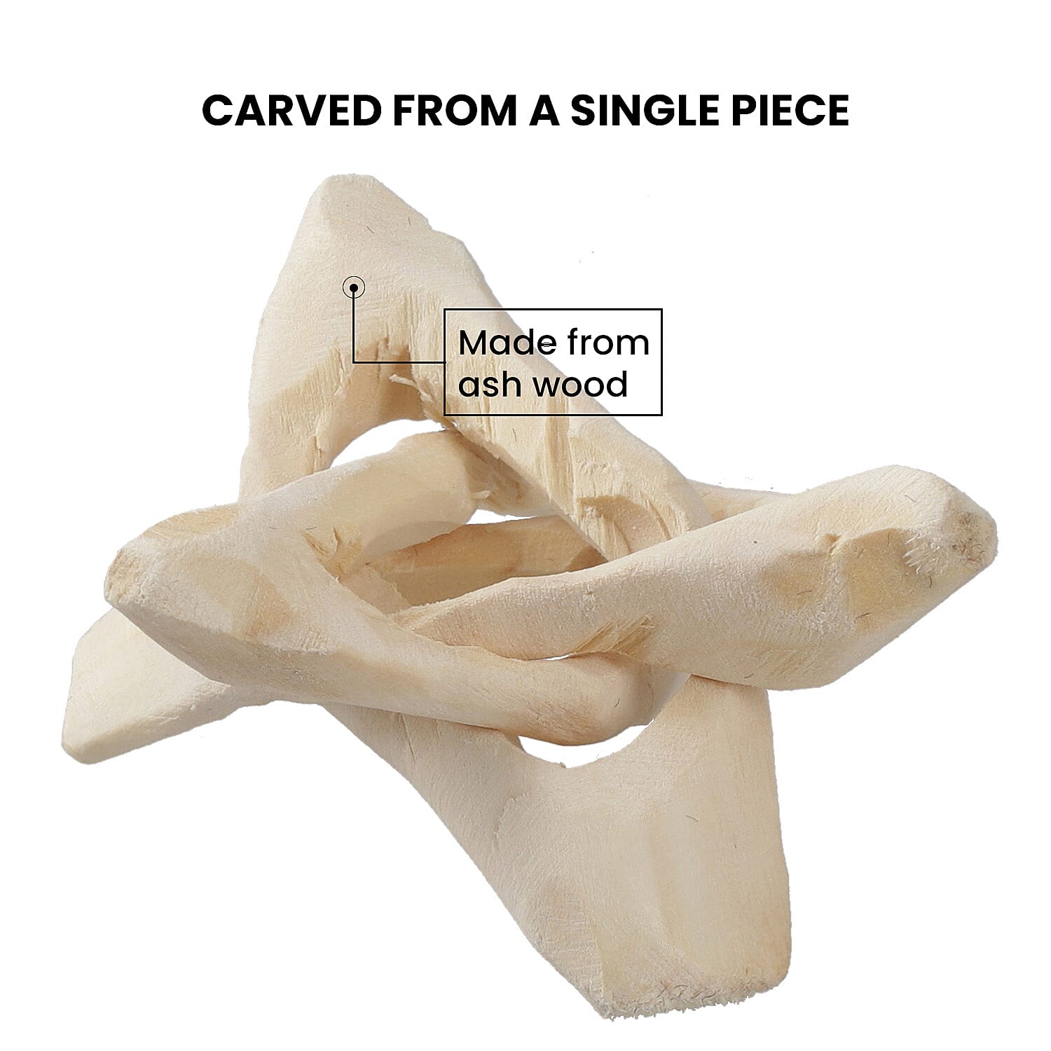 Gem Treasures - Handcrafted Wooden Tripod Stand - Natural Wood