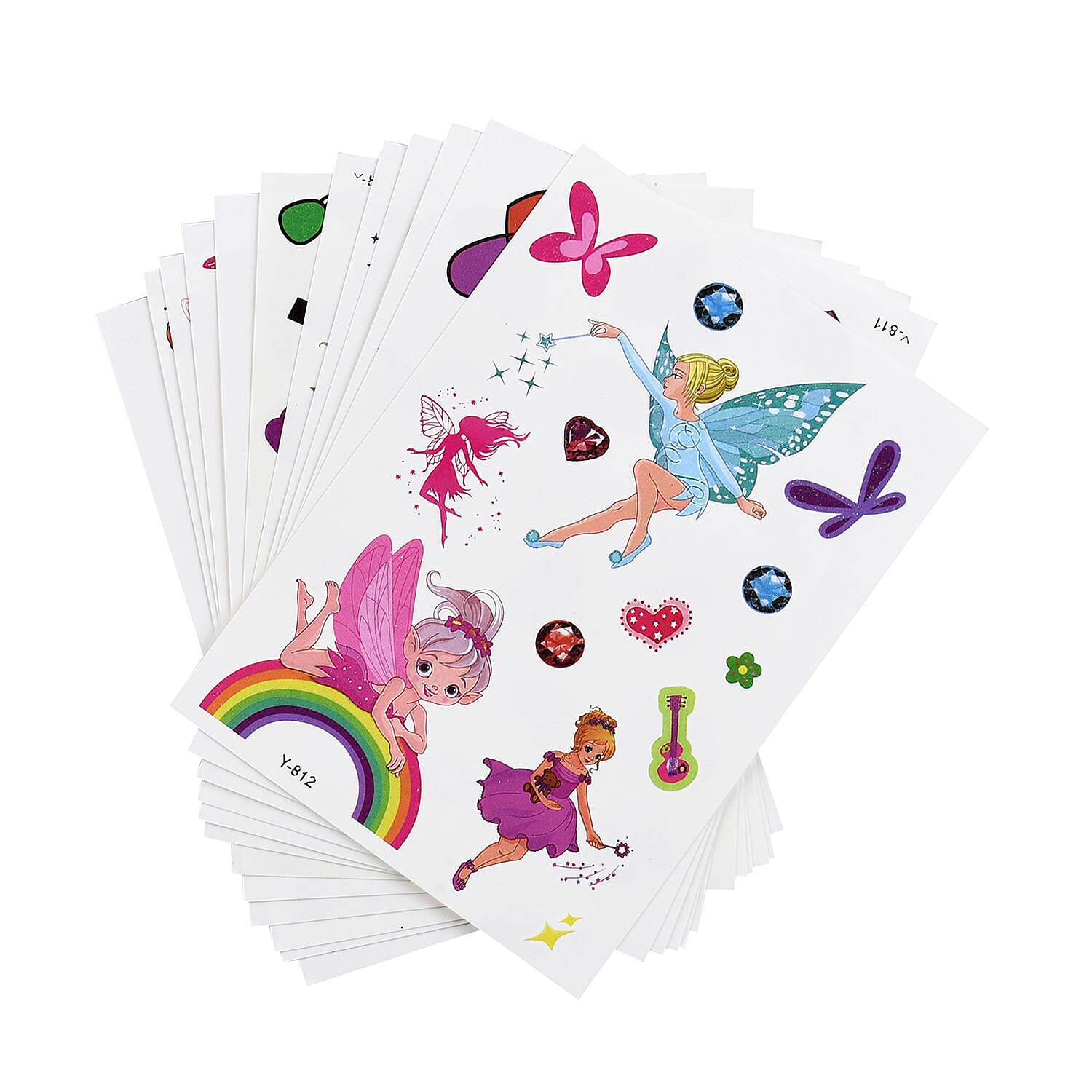 12 Sheets 3D Temporary Tattoos Stickers (Size 14x10 Cm) - Multi