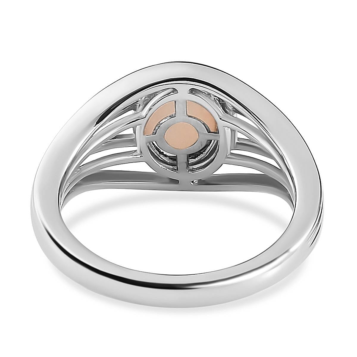 Ethiopian Welo Opal Ring in Platinum Overlay Sterling Silver