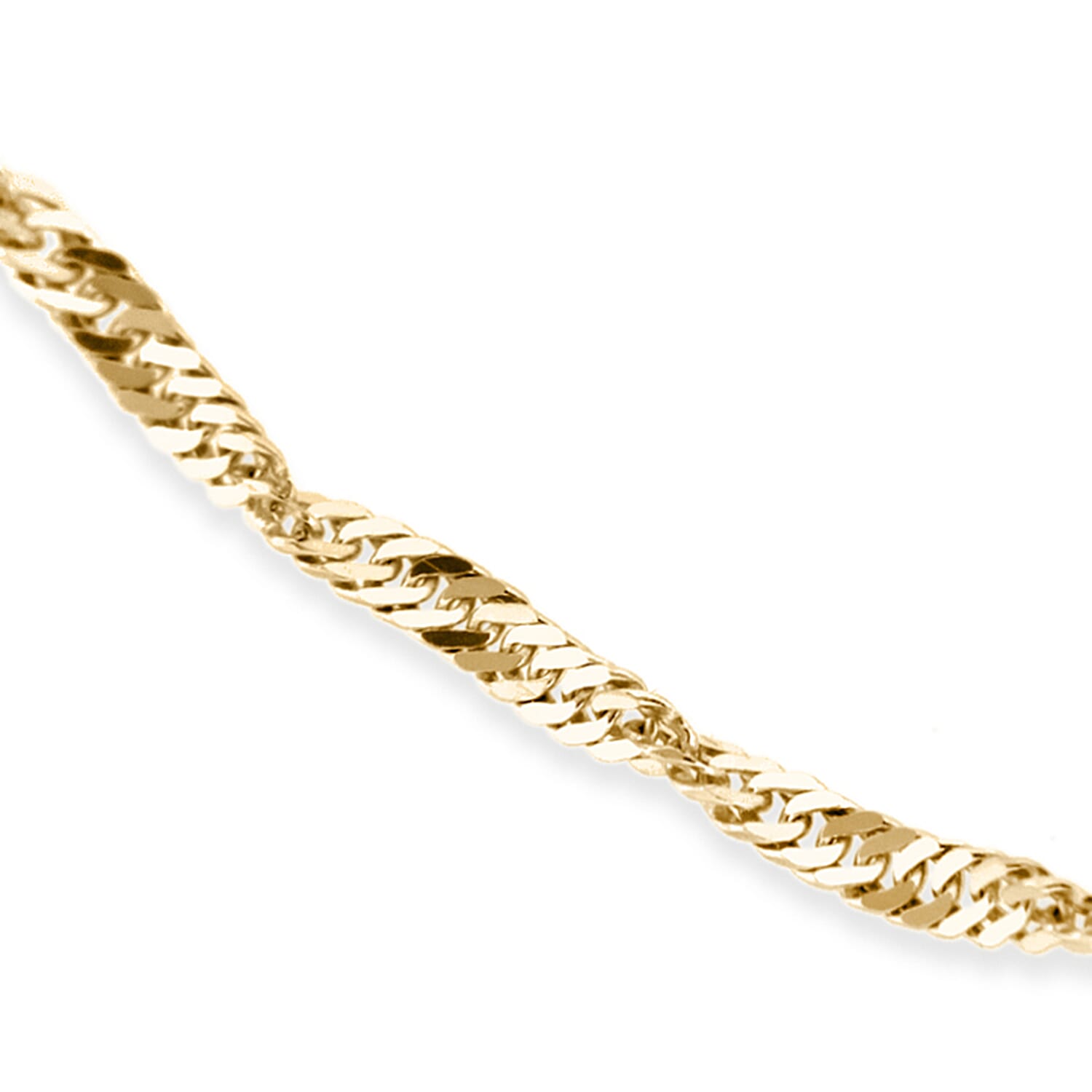 9K Yellow Gold Twist Curb Chain Anklet 10 Inch