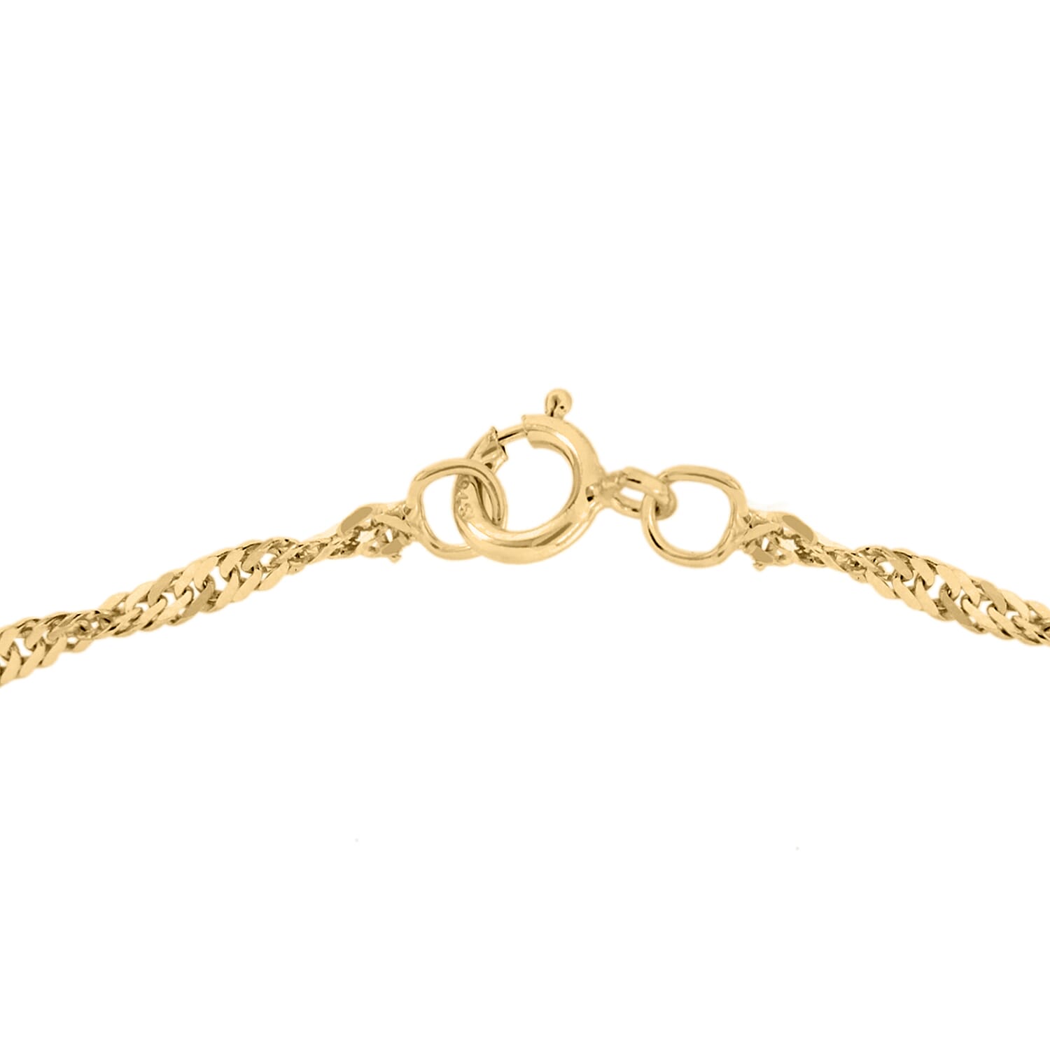 9K Yellow Gold Twist Curb Chain Anklet 10 Inch