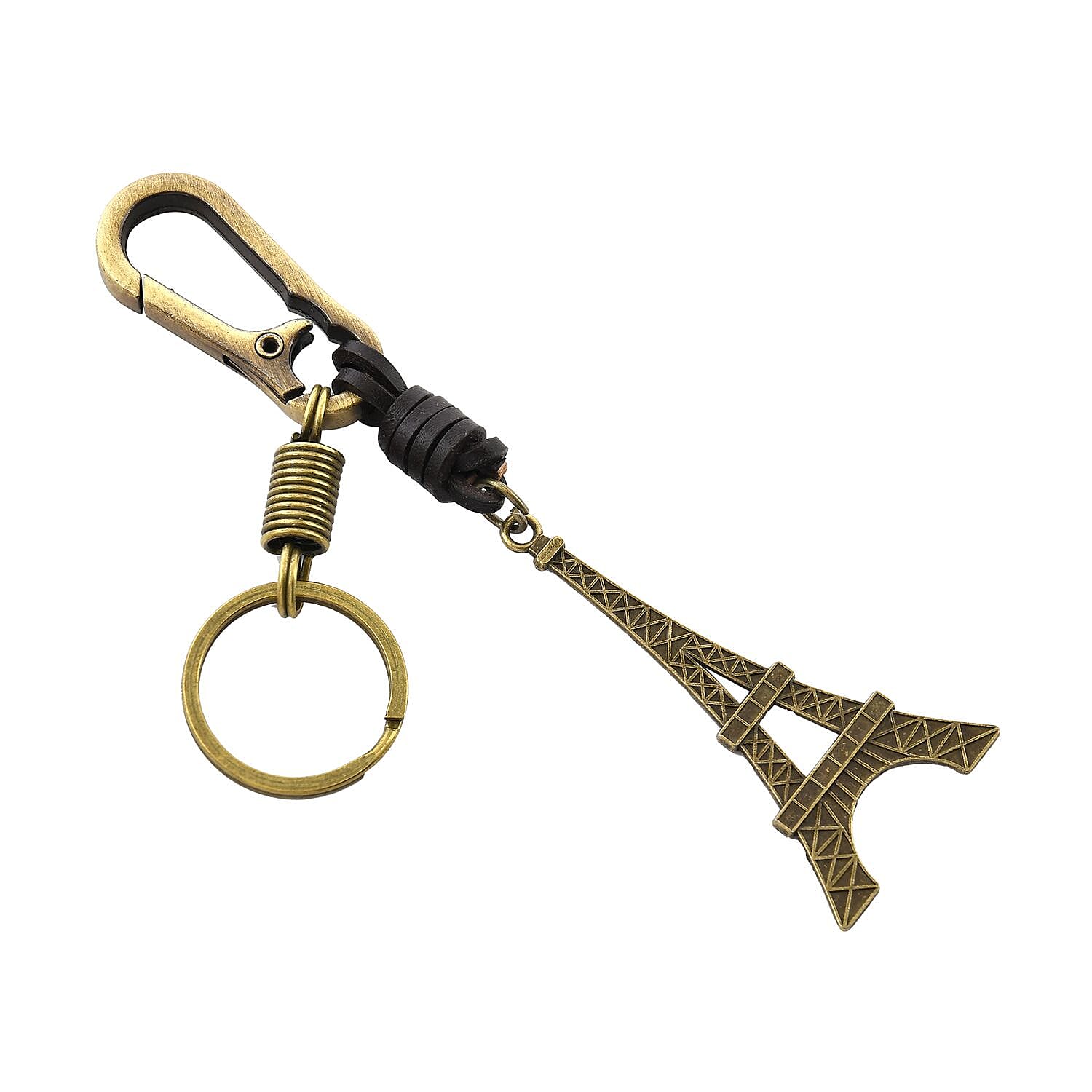 Set of 3 - Airplane, Bicycle - Eiffel Tower Shape Keychains (Size 11 Cm) - Bronze