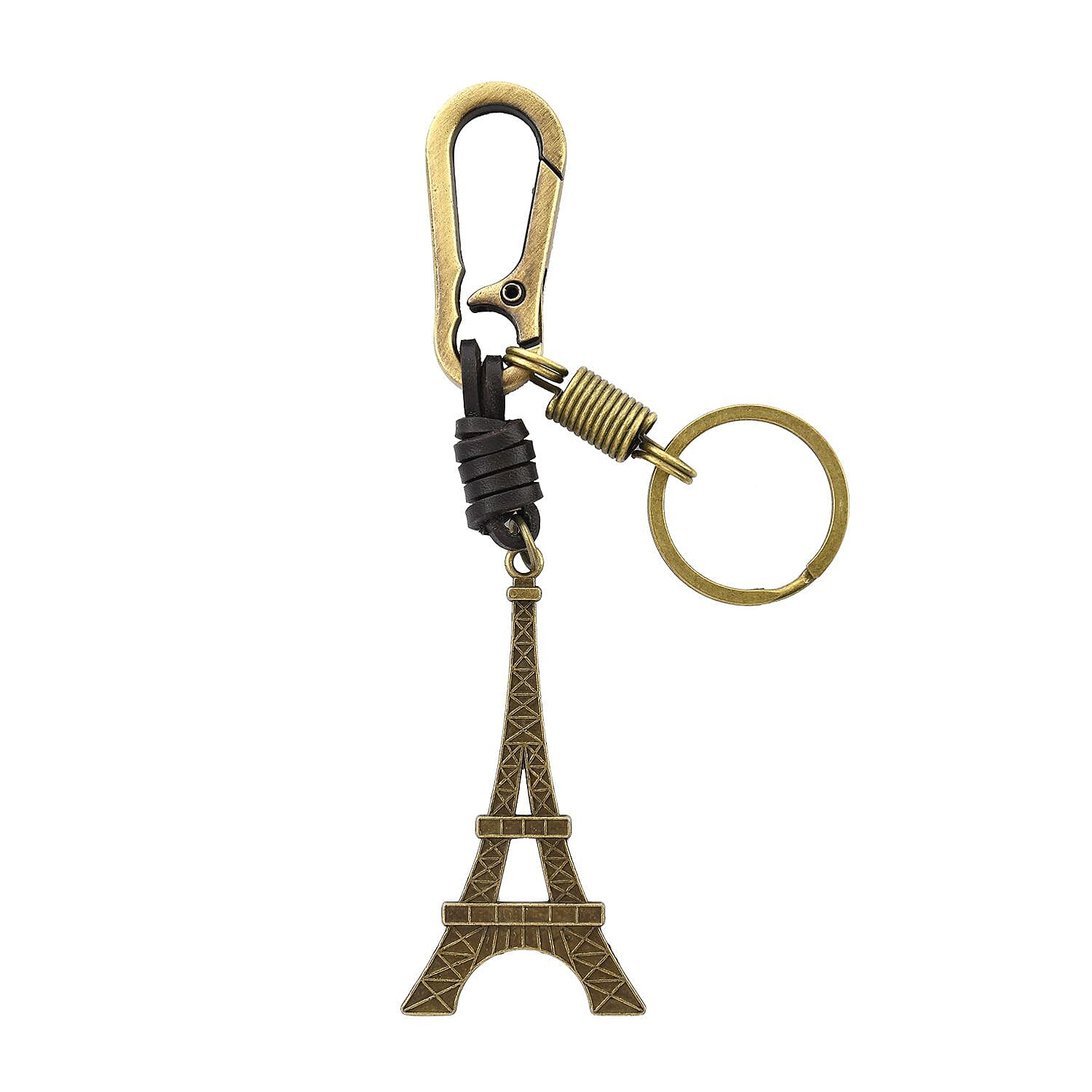 Set of 3 - Airplane, Bicycle - Eiffel Tower Shape Keychains (Size 11 Cm) - Bronze