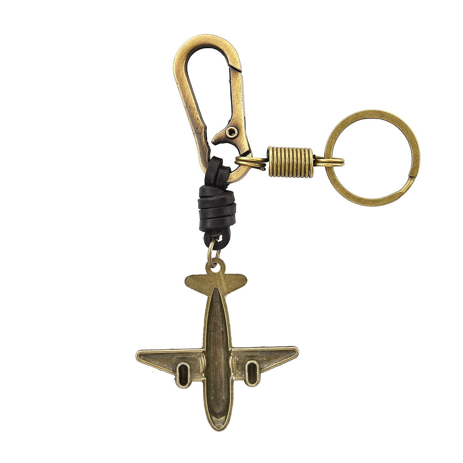Set of 3 - Airplane, Bicycle - Eiffel Tower Shape Keychains (Size 11 Cm) - Bronze