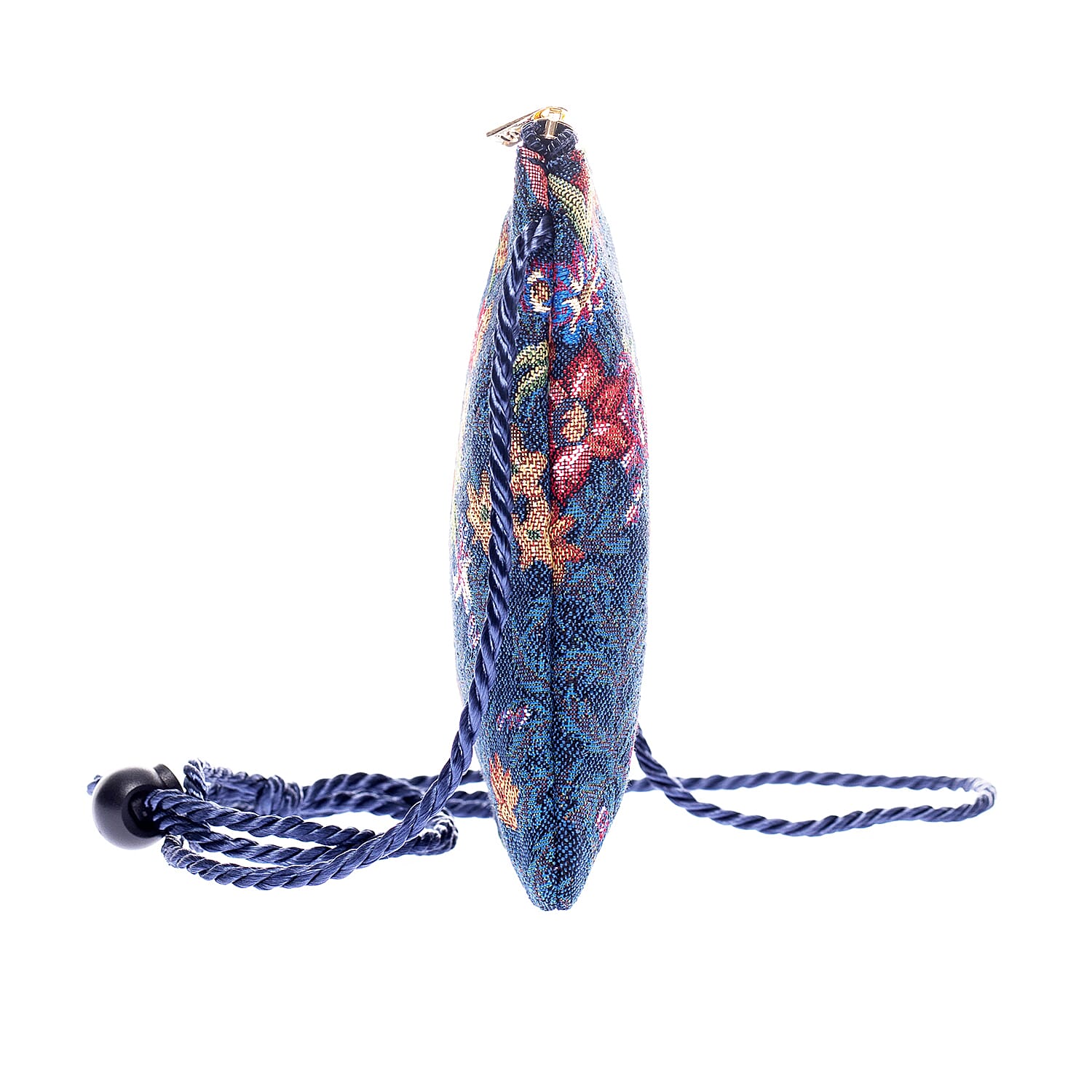 Signare Tapestry - Flower Meadow Crossbody Phone Bag (Size 17x12 Cm) - Navy