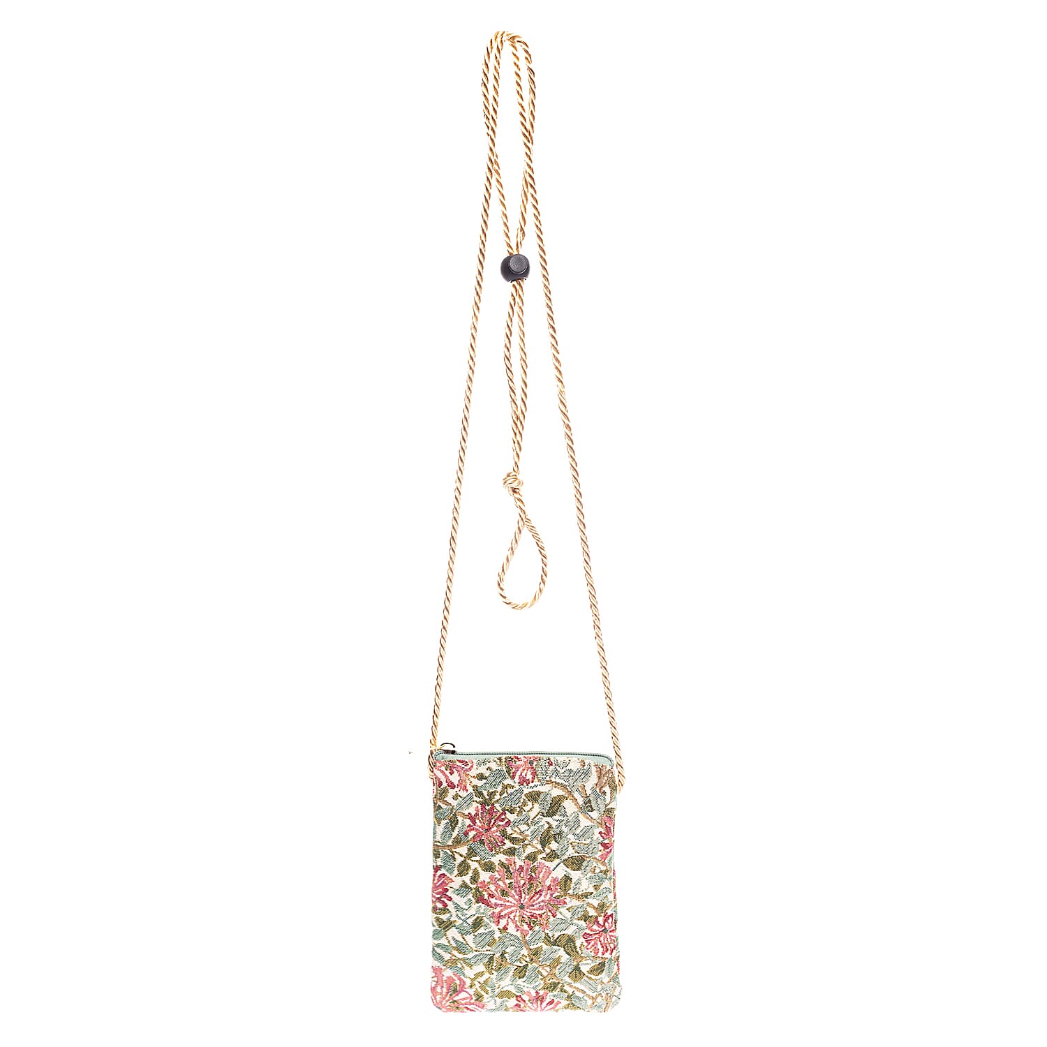 Signare Tapestry - Honeysuckle Crossbody Phone Bag (Size 17x12 Cm) - Green