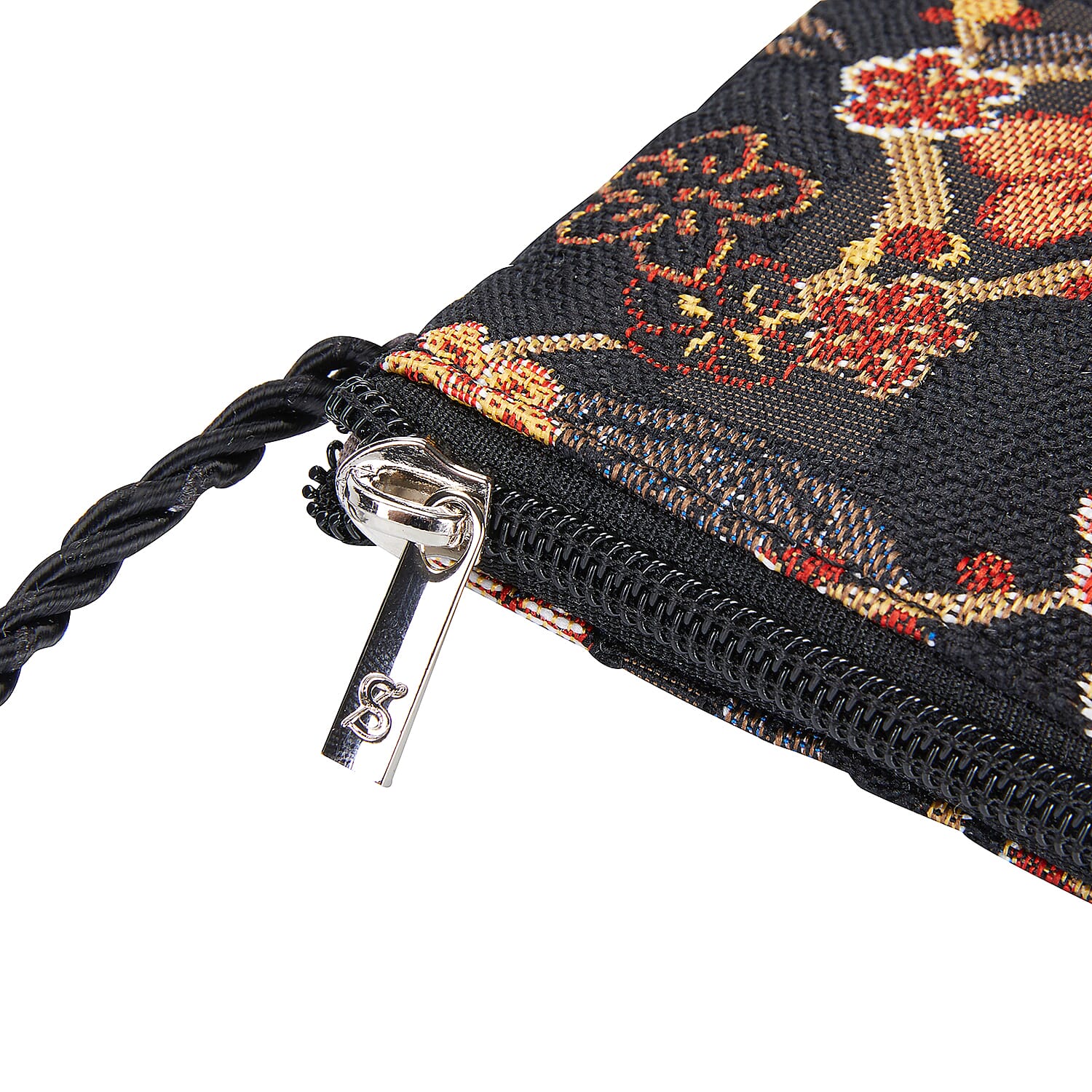 Signare Tapestry - Ume Sakura Crossbody Phone Bag (Size 17x12 Cm) - Black
