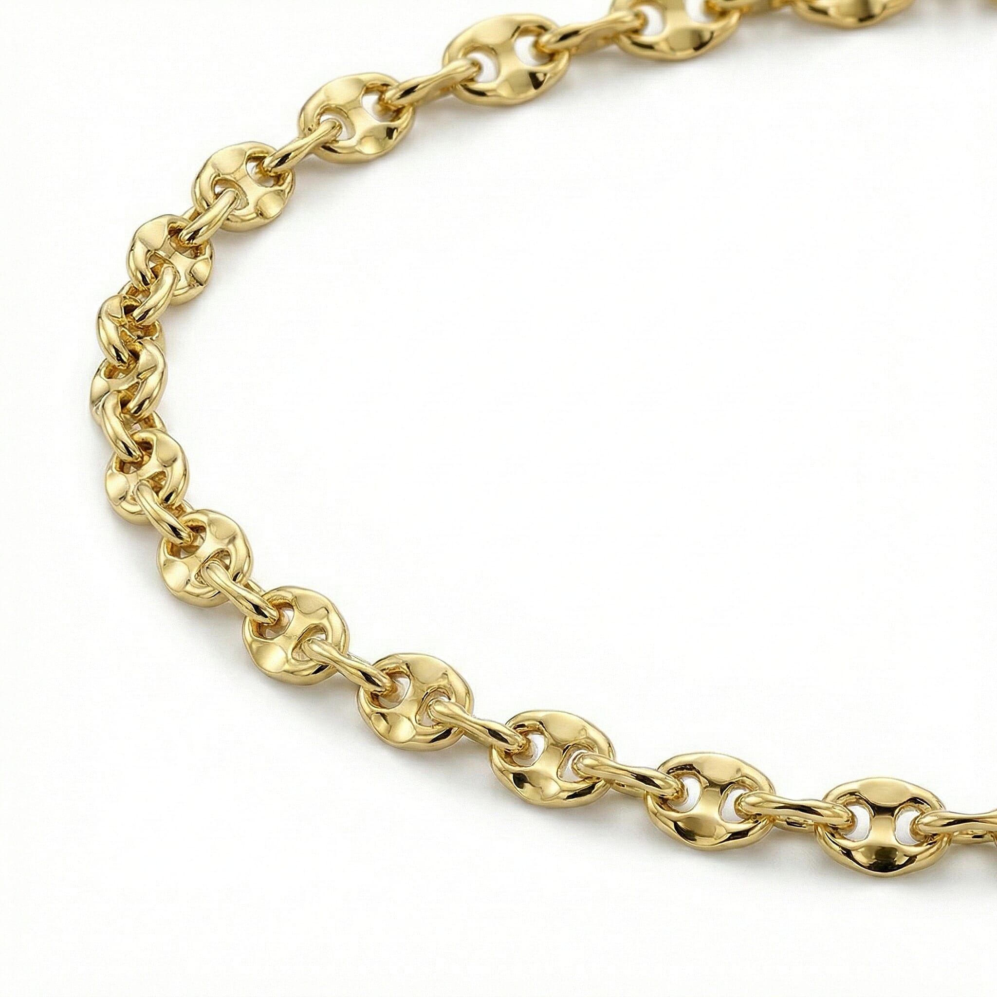 9K Yellow Gold Rambo Chain Anklet 9 Inch