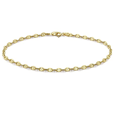 9K Yellow Gold Rambo Chain Anklet 9 Inch