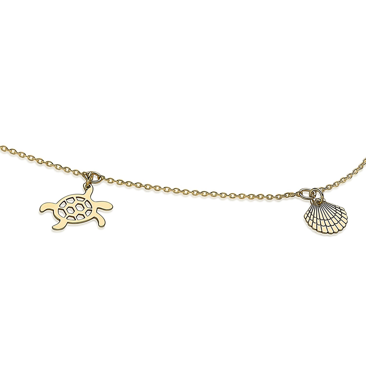 9K Yellow Gold 'Sea  Sand' Adjustable Anklet 9 to 10 Inch