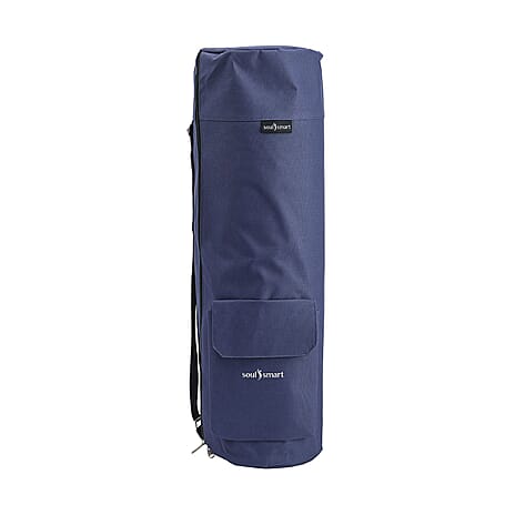 Solid Yoga Bag with Shoulder Strap (Size 70x20 cm) - Navy Blue