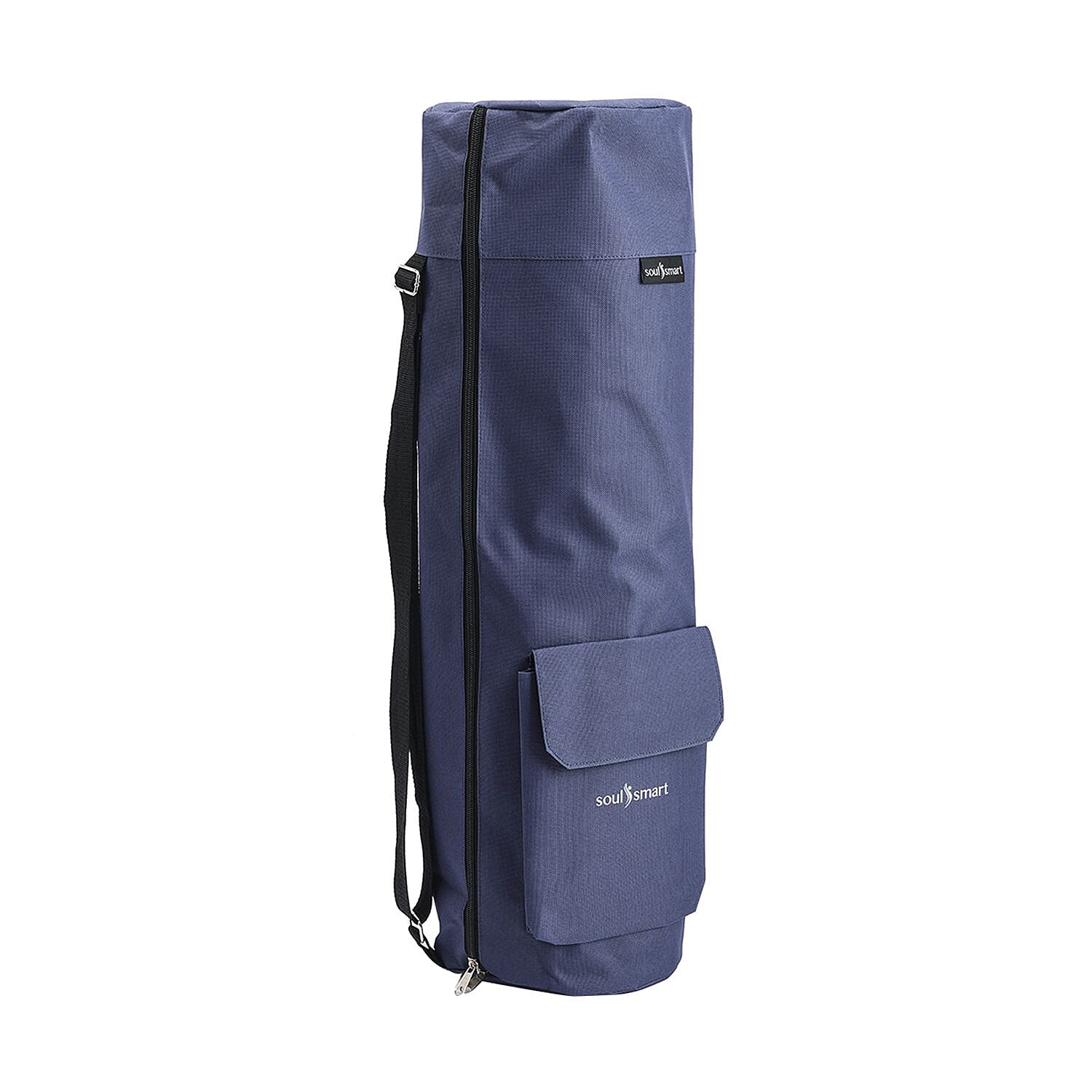 Solid Yoga Bag with Shoulder Strap (Size 70x20 cm) - Navy Blue