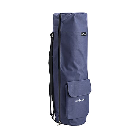Soul Smart Solid Yoga Bag with Shoulder Strap (Size 70x20 cm) - Navy Blue