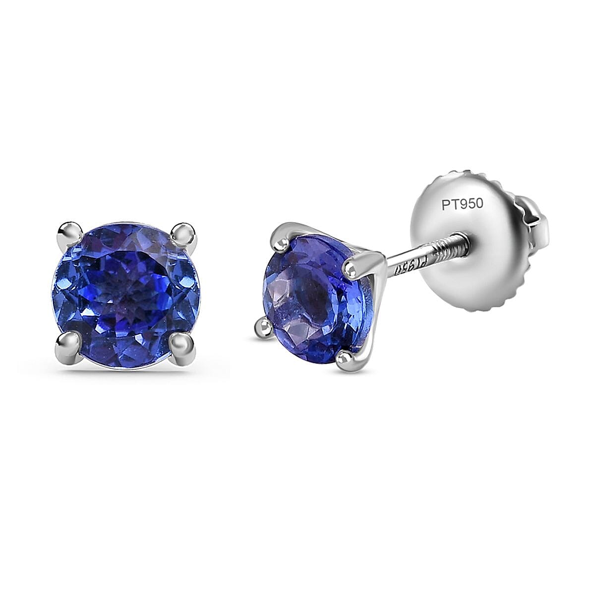 RHAPSODY 950 Platinum AAAA Tanzanite Stud Earrings With Screw Back 1.507 Ct. 7189081 TJC