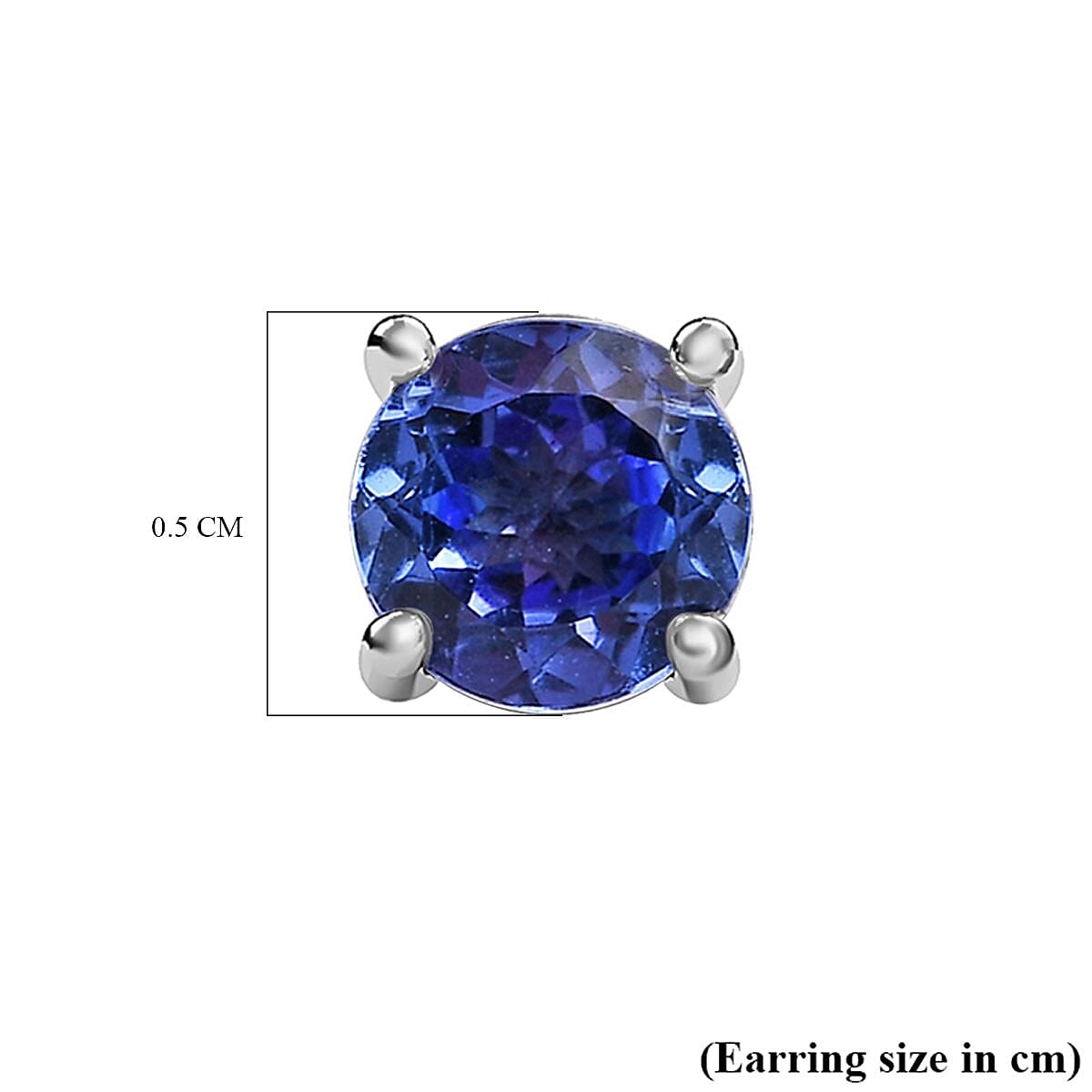 RHAPSODY 950 Platinum AAAA Tanzanite Stud Earrings (With Screw Back) 1.507 Ct.