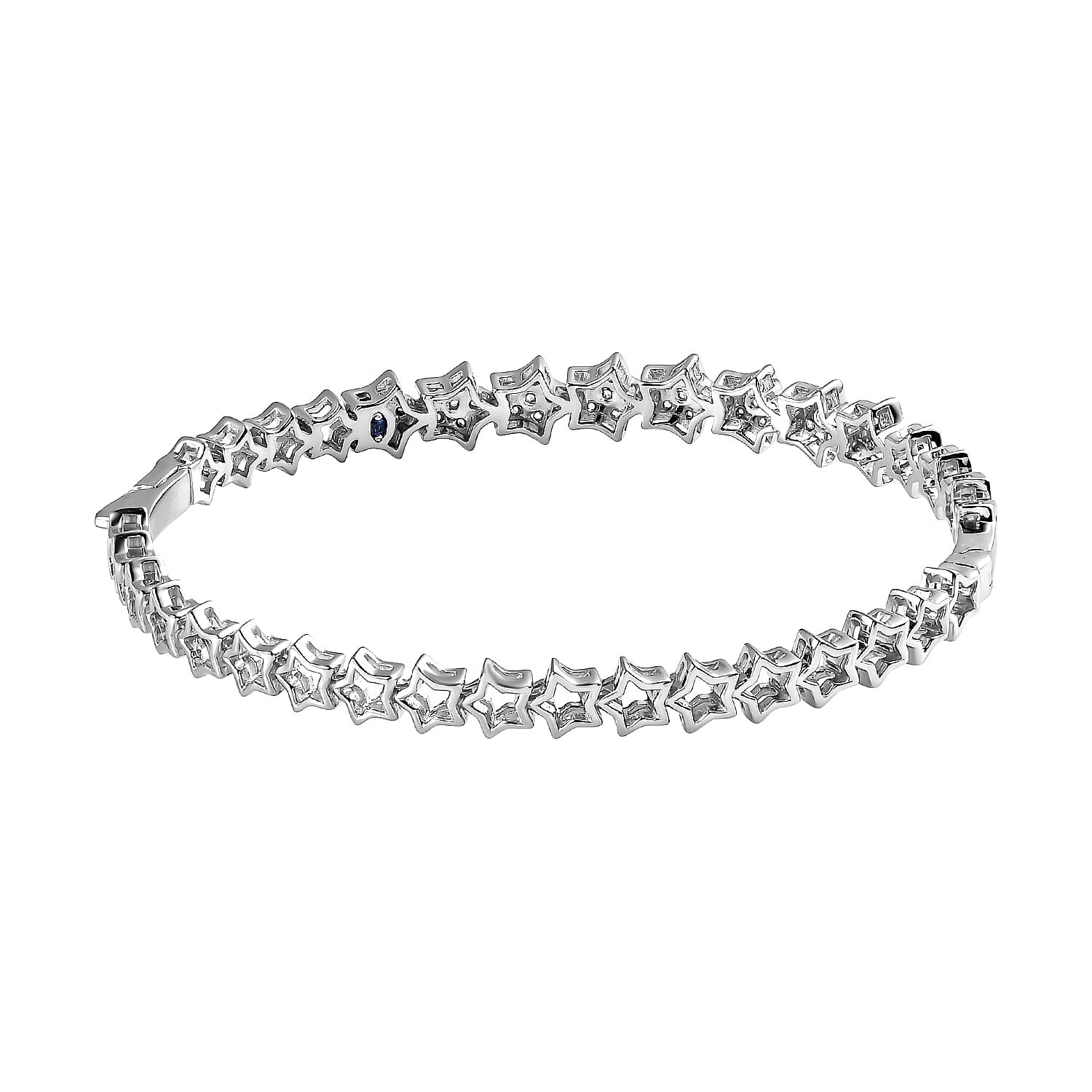 GP Celestial Dream Collection - Tanzanite Bangle (Size - 7.5) in Platinum Overlay Sterling Silver 1.22 Ct