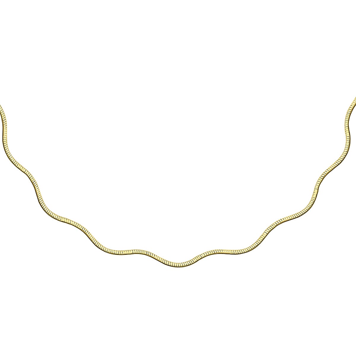 9K Yellow Gold Flat Wave Omega Chain 17 Inch