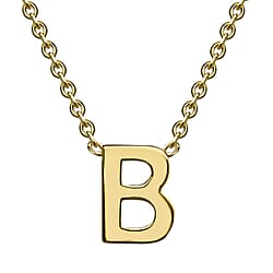 9K Yellow Gold 4.5mm X 5mm 'G' Initial Adjustable Necklace 15 to 17 Inch