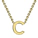 9K Yellow Gold 3.5mm X 5mm 'R' Initial Adjustable Necklace 15 to 17 Inch