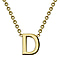 9K Yellow Gold 4mm X 5mm 'K' Initial Adjustable Necklace 15 to 17 Inch