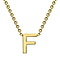 9K Yellow Gold 6mm X 5mm 'W' Initial Adjustable Necklace 15 to 17 Inch