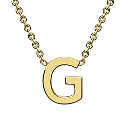 9K Yellow Gold 4.5mm X 5mm 'G' Initial Adjustable Necklace 15 to 17 Inch