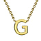 9K Yellow Gold 4.5mm X 5mm 'G' Initial Adjustable Necklace 15 to 17 Inch