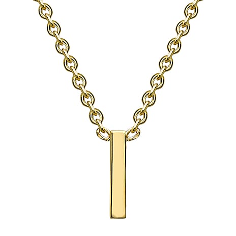 9K Yellow Gold Initial Adjustable Necklace (Size 15 to 17 Inch)
