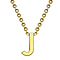 9K Yellow Gold 4mm X 4.5mm A Initial Adjustable Necklace 15-17 Inch