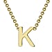 9K Yellow Gold 3.5mm X 5mm 'R' Initial Adjustable Necklace 15 to 17 Inch