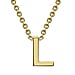 9K Yellow Gold 3.5mm X 5mm 'R' Initial Adjustable Necklace 15 to 17 Inch
