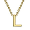 9K Yellow Gold 3.5mm X 5mm 'L' Initial Adjustable Necklace 15 to 17 Inch