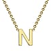 9K Yellow Gold 3.5mm X 5mm 'R' Initial Adjustable Necklace 15 to 17 Inch