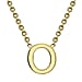 9K Yellow Gold 3.5mm X 5mm 'R' Initial Adjustable Necklace 15 to 17 Inch