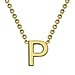 9K Yellow Gold 3.5mm X 5mm 'R' Initial Adjustable Necklace 15 to 17 Inch