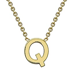 9K Yellow Gold 4.5mm X 5mm 'G' Initial Adjustable Necklace 15 to 17 Inch