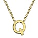 9K Yellow Gold 3.5mm X 5mm 'R' Initial Adjustable Necklace 15 to 17 Inch
